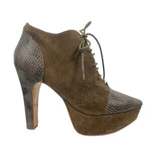 Opening Ceremony Suede Platform Lace Up Boots Green Size 10